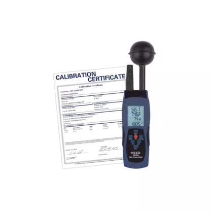 Reed Instruments Compteur de contrainte thermique au thermomètre-globe mouillé (WBGT) (comprend certificat ISO), 0 à 50°C (32 à 122°F) , 15° - 59°C (59° - 138,2°F) , 0% - 99,9% HR (R6200-NIST)