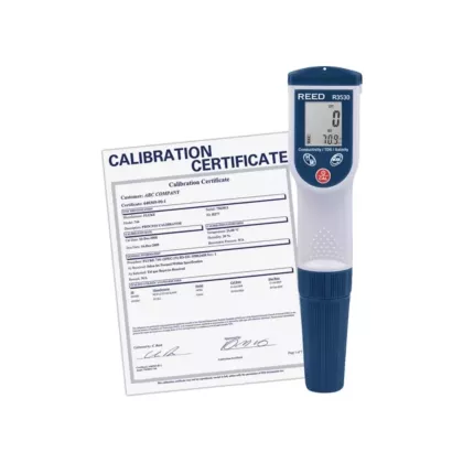 Reed Instruments Conductivity/TDS/Salinity Meter with ISO Certificate, Hand Held, Digital, 0 - 2000µS/2 mS/cm - 20 mS/cm, 1µS/0.01mS (R3530-NIST)