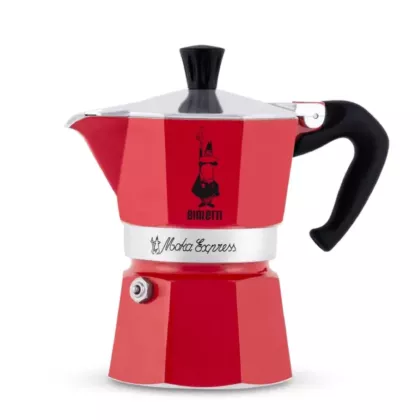 Bialetti Moka Express 3 Cup Stovetop Espresso Maker, Red