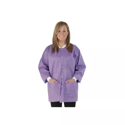 Medicom SafeWear Disposable Lab Coat, Plum Purple, Small,12/PKG