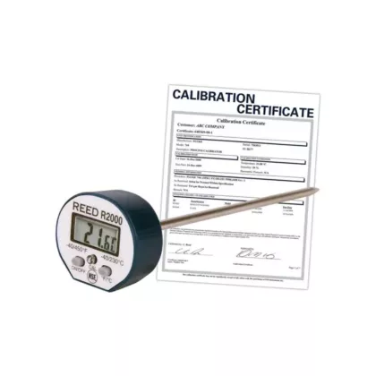 Reed Instruments Thermometer with ISO Certificate, Contact, Digital, -40-450°F (-40-230°C) (R2000-NIST)
