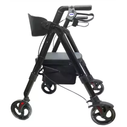 Aluminum Folding Bariatric Rollator-Black