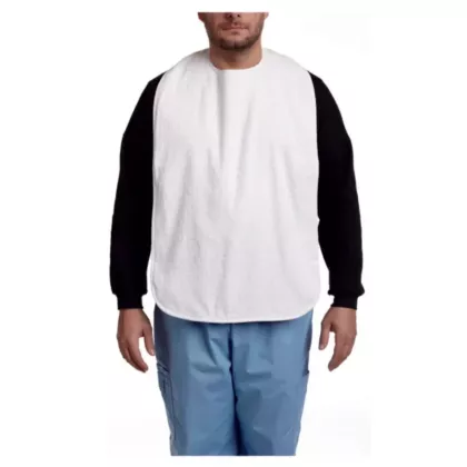 Terry Cloth Bib w/ Velcro (white)
