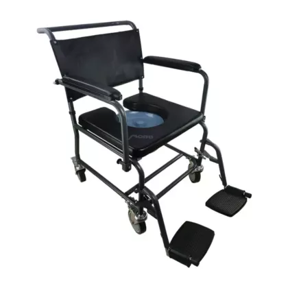 Padded Steel Commode Chair with Wheels II