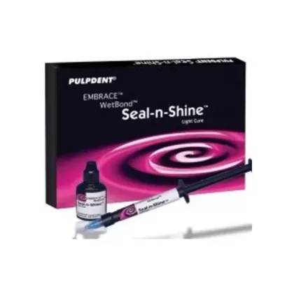 Pulpdent Embrace WetBond Seal-n-Shine, 6 mL bottle, 100 brush tips, brush handle