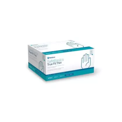 Medicom SafeBasics True Fit Thin Blue Nitrile Gloves |Size- MEDIUM - 300/box 