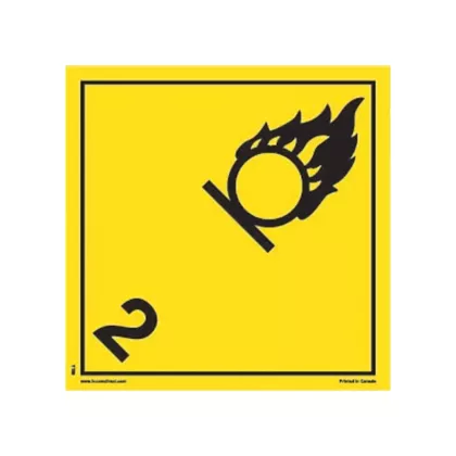 Incom Top Tape & Label Oxidizing Gases TDG Shipping Labels