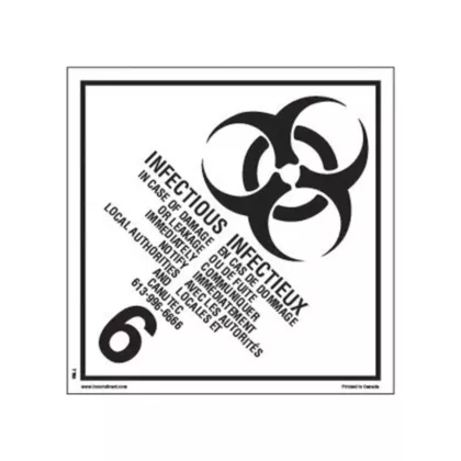 Incom Top Tape & Label Infectious Substances TDG Shipping Labels