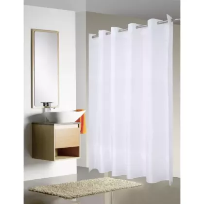 Merit Collection Easy Hang Shower Curtains - Water Resistant Nylon - Single Layer - 72