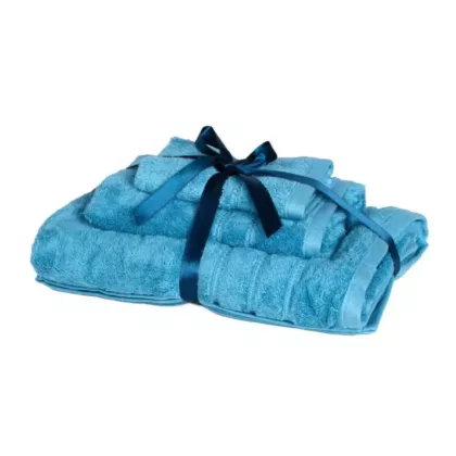 100% Turkish Cotton Combed Ring Spun 600 GSM Bath Towel Set - Denim Blue