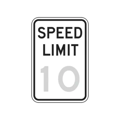 Accuform Signs Panneau de limite de vitesse 10 km