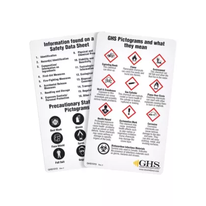 Incom Top Tape & Label English WHMIS 2015 GHS Wallet Cards (GHS1015)