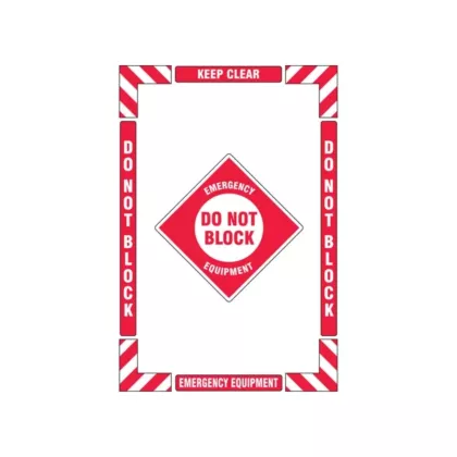 Accuform Signs Trousse de marquage du sol «?Emergency Equipment?» (équipement d’urgence), Plat, Anglais avec pictogramme, Vinyle, Adhésif (PSR112)