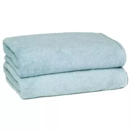 ZEN 100% Certified Organic Cotton Bath Towels 2/Pack | Size 30x54 | Sky Blue |Eco-Friendly Luxury