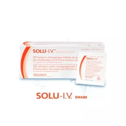 Solu-I.V. Antiseptic Prep Swab 0.5% CHG & 70% Alcohol 200/box (VMSOL101.02)