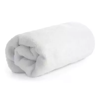 Luxury Shangri-La Quick-Dry Full Terry Face Towels - 100% Combed Cotton, 12-Pack,12x12, White - Textured Finished