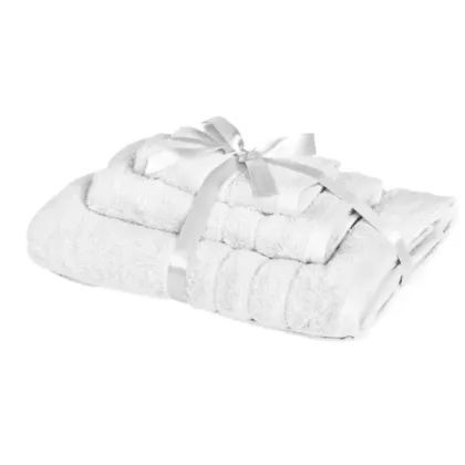 100% Turkish Cotton Combed Ring Spun 600 GSM Bath Towel Set - White