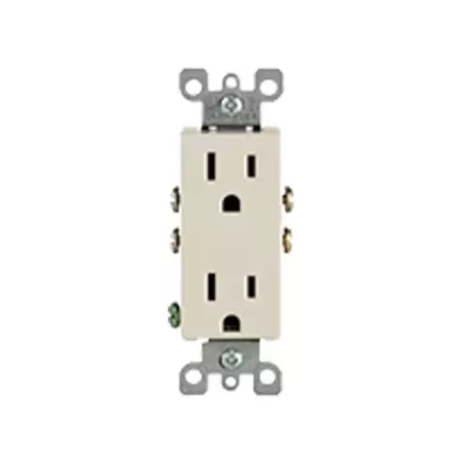 Leviton Decora® Side-Wired & Quickwire™ Duplex Receptacle, 15 A, 125 V (5325-T)
