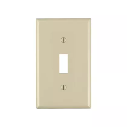 Leviton Plaque murale simple, Ivoire, Bouton, 1 Nbre d'ouvertures, Plastique (86001)