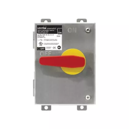 Leviton Sectionneur en acier inoxydable, Pistolet, 60 A, 600 V, Acier inoxydable, Infusible (MDS6-AX)