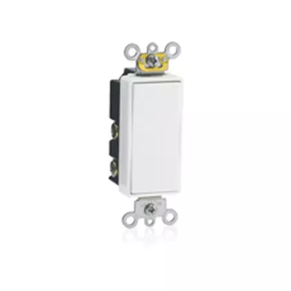 Leviton Interrupteur Momentary Decora(MD), Blanc, 120 V/277 V, Décorateur, Intensité non variable (5657-2W)