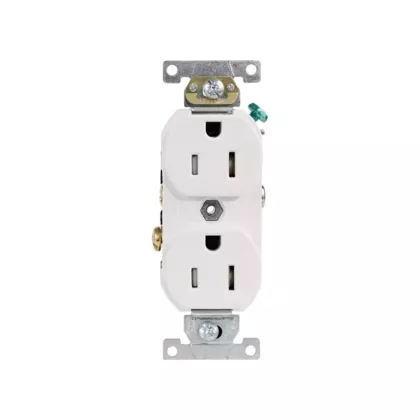 Leviton Prise double, Blanc, 15 A, 125 V, 2 Nbre de prises de courant, Inviolable (TCR15-W)